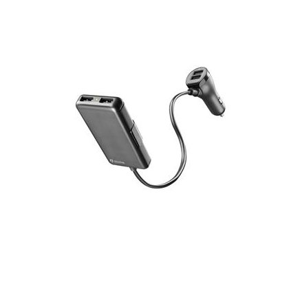 Cellularline Autonabíječka s 4 x USB, 7.2 A, černá