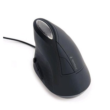 Myš GEMBIRD MUS-ERGO-03, ergonomická, černá, USB