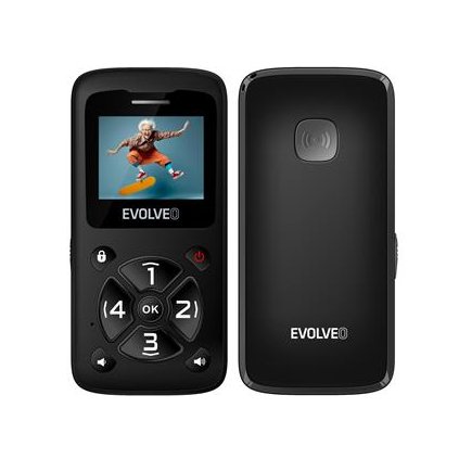 Evolveo EasyPhone ID, mobilní telefon pro seniory, černá