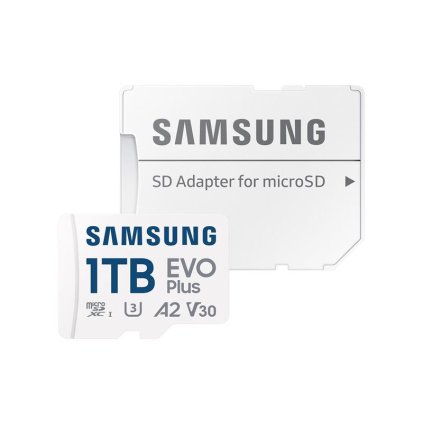 Samsung EVO Plus micro SDXC 1TB UHS-I U3 Class 10 + Adaptér Bílá