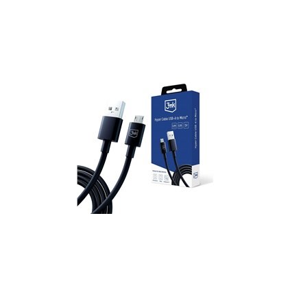 3mk datový kabel - Hyper Cable A to Micro 1.2m 5V 2,4A, černá
