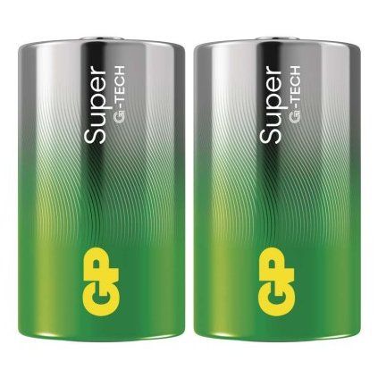 Alkalická baterie GP Super D (LR20), 2 ks