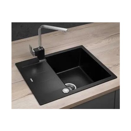 Concept Granitový dřez s odkapem DG05C45bc Cubis ČERNÝ