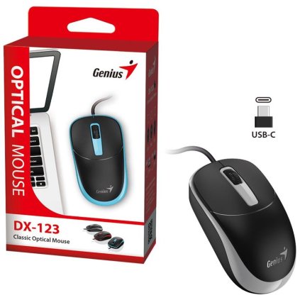 Genius DX-123 Galaxy Grey drátová 1200 dpi USB-C černošedá