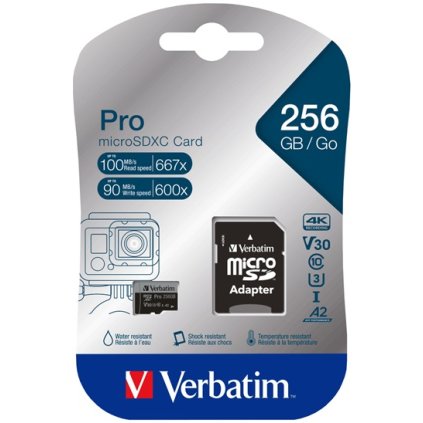 Verbatim Pro microSDXC 256GB V30 U3