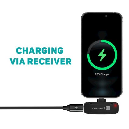 CONNECT IT Wireless Lavalier mikrofon Lightning konektor (2 ks + receiver) set ČERNÝ