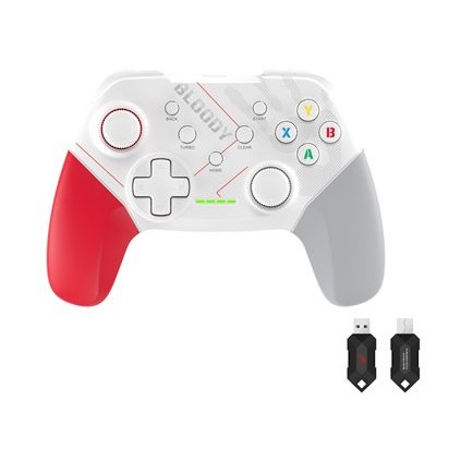 A4tech Bloody GPW50, gamepad, Dual mode 2,4G+USB, bílý