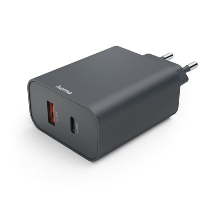 Hama rychlá USB nabíječka USB-C + USB-A, PD/QC, 45 W, Ecosential