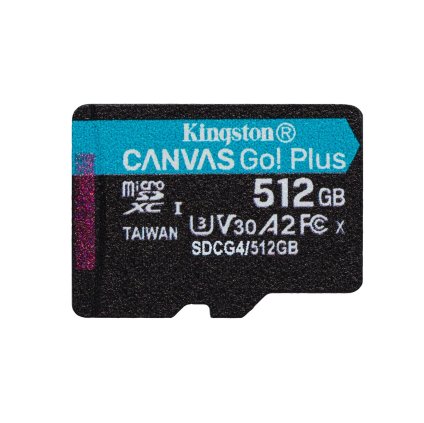 Kingston Canvas Go Plus A2 Micro SDXC 512GB UHS-I U3 Class 10