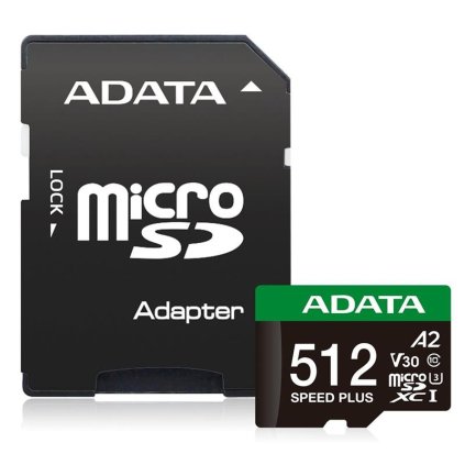 ADATA 512GB MicroSDXC UHS-I U3 V30 + adapter