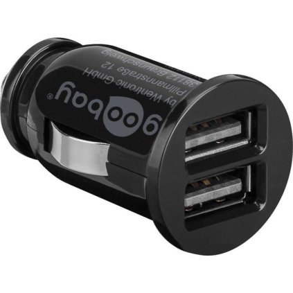 Goobay Napájecí 12/24V autoadaptér na 2x USB 3,1A černý