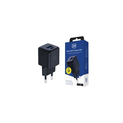 3mk síťová nabíječka Hyper GaN Charger 20W, černá