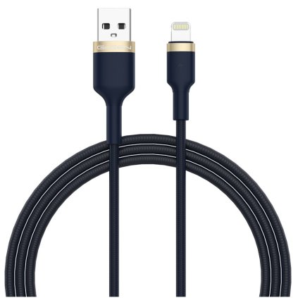 GoGEN USB-A Lightning, 1m, opletený, modrý kabel 