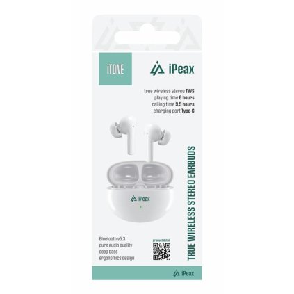 iPEAX TWS sluchátka iTONE BÍLÁ