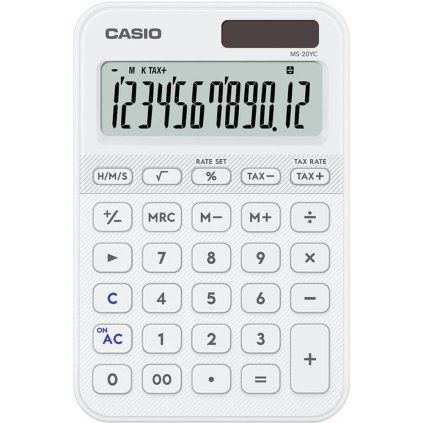 Casio MS 20 YC WE bílá stolní kalkulačka