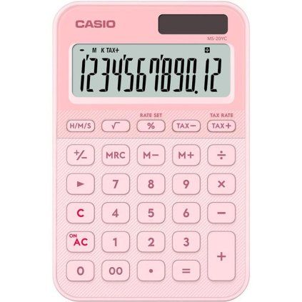Casio MS 20 YC LP růžová stol.kalkulačka