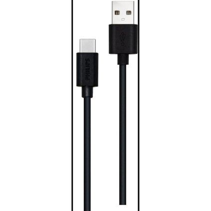 Philips DLC3104A/00, USB-A to USB-C, černý, 1,2m
