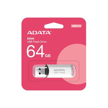 ADATA Flash Disk 64GB C906, USB 2.0, bílá
