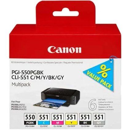 Canon PGI-550 + CLI-551 C M Y BK GY Multi pack