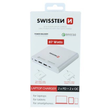 Swissten síťový adaptér 87W PD3.0 & QC3.0 PPS