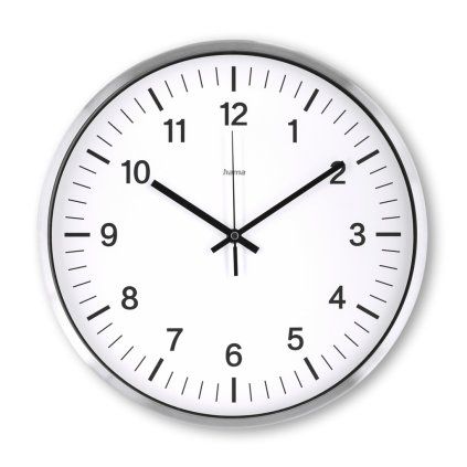 Hama Java, nástěnné hodiny řízené rádiovým signálem, 35 cm, stříbrné