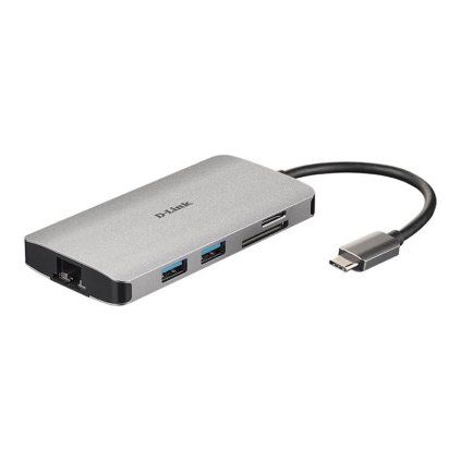 D-Link 8-in-1 USB-C Hub with HDMI Ethernet Card Reader Power Delivery