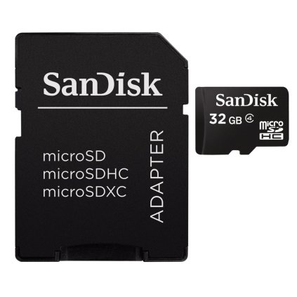 SanDisk  microSDHC 32 GB Class 4 Memory Card + SD adaptér