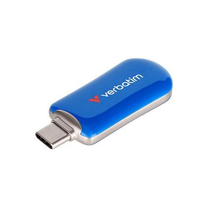 Verbatim USB flash disk, USB C, 128GB, Plectra, modrý, 30233, USB C