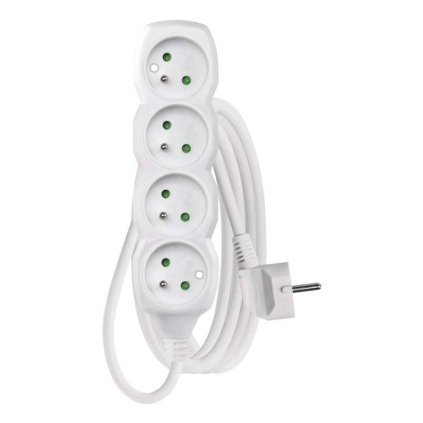 EMOS Prodlužovací kabel bílý 4 zásuvky 2m