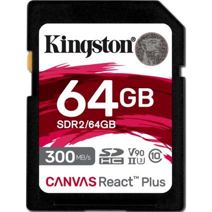 Kingston SDXC karta 64 GB Canvas React Plus SDHC UHS-II