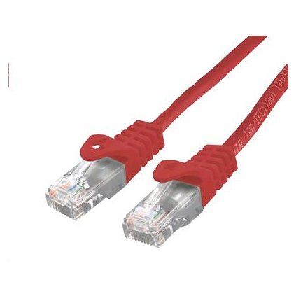 Kabel C-TECH patchcord Cat6, UTP, červený, 1m