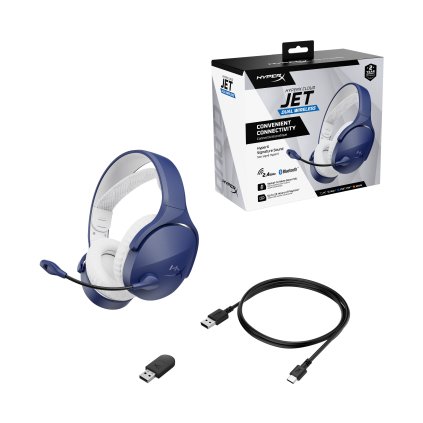 HP HyperX Cloud Jet Dual Wireless Gaming Headset, modrá
