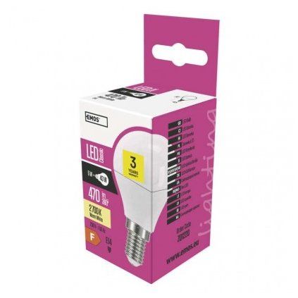 EMOS LED žárovka Classic Mini Globe 6W E14 teplá bílá