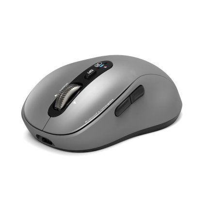 Port Connect Expert Mac Collection, bezdrátová dobíjecí myš, Bluetooth, FreeWheel, 3200 DPI, šedá