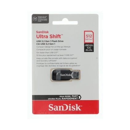 SanDisk Ultra Shift USB-A 3.0-Flashdrive, 512 GB