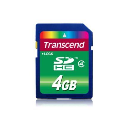 Transcend 4GB SDHC (Class 4)  paměťová karta, modrá/černá