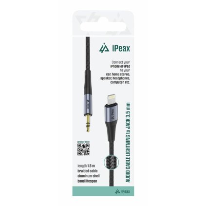 iPEAX adaptér Lightning / 3,5 MM jack 1,5 M černý