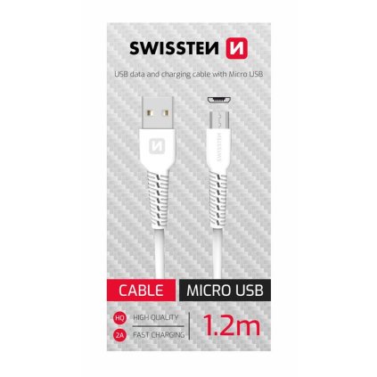 Swissten datový kabel USB/micro USB bílý 1,2m 