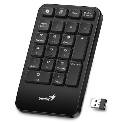 Genius NumPad 1000 numerická bezdrátová 2 4GHz Copilot mini receiver USB černá