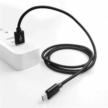 Crono kabel USB 2.0/  USB A samec - microUSB samec, 1,0m, černý premium