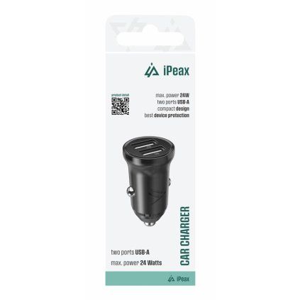 iPEAX Autonabíječka CL-02, 4,8A, 2x USB-A černá