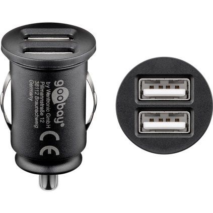 Goobay Napájecí 12V autoadaptér na 2x USB 2,1A černý