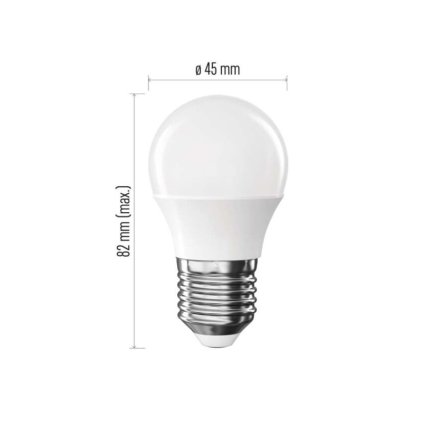 Emos LED žárovka Basic Mini Globe / E27 / 5,5 W (40 W) / 470 lm / teplá bílá
