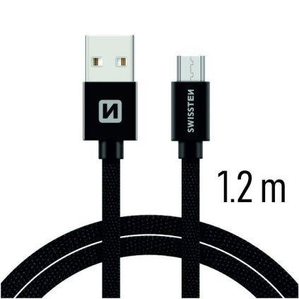 Swissten USB/microUSB 1.2m, černý