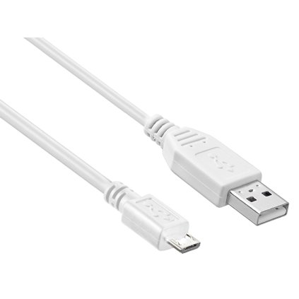PremiumCord Kabel micro USB 2.0, A-B 1m, bílá