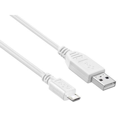 PremiumCord Kabel micro USB 2.0, A-B 3m, bílá