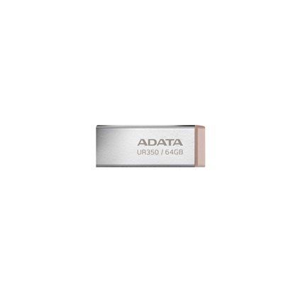 ADATA Flash Disk 64GB UR350, USB 3.2 Dash Drive, kov hnědá