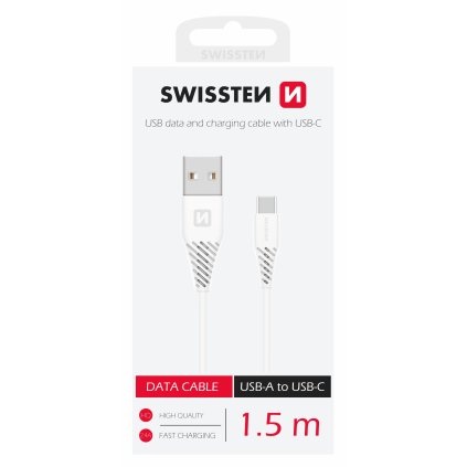 Swissten USB/USB-C 1,5m, bílý
