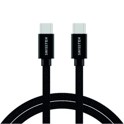 Swissten datový kabel textile USB-C - USB-C 2,0 m černý