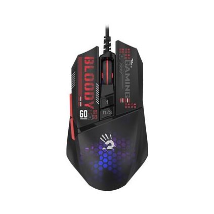 A4tech BLOODY W60 Max Mini, podsvícená herní myš, 12000 DPI, černá, USB